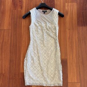 bebe Silver Lace Mini Dress